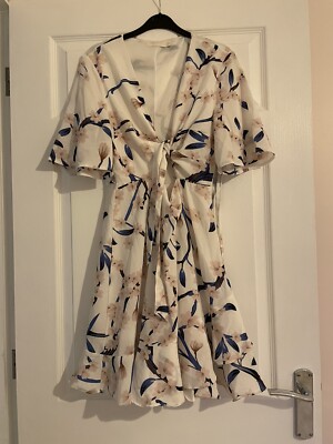 ASOS Vera & Lucy tie front floral tea dress size M