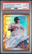 2021 Topps Chrome Ben Baller Rafael Devers Orange Auto /25 PSA 10 - POP 6! 🔥🔥