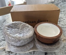 Artisan Direct Set Of 4 4in Wooden Bowls Ethically Made In India Acrylic Inset