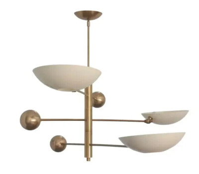 3 Light Pendant Mid Century Modern Raw Brass Sputnik chandelier light Fixture