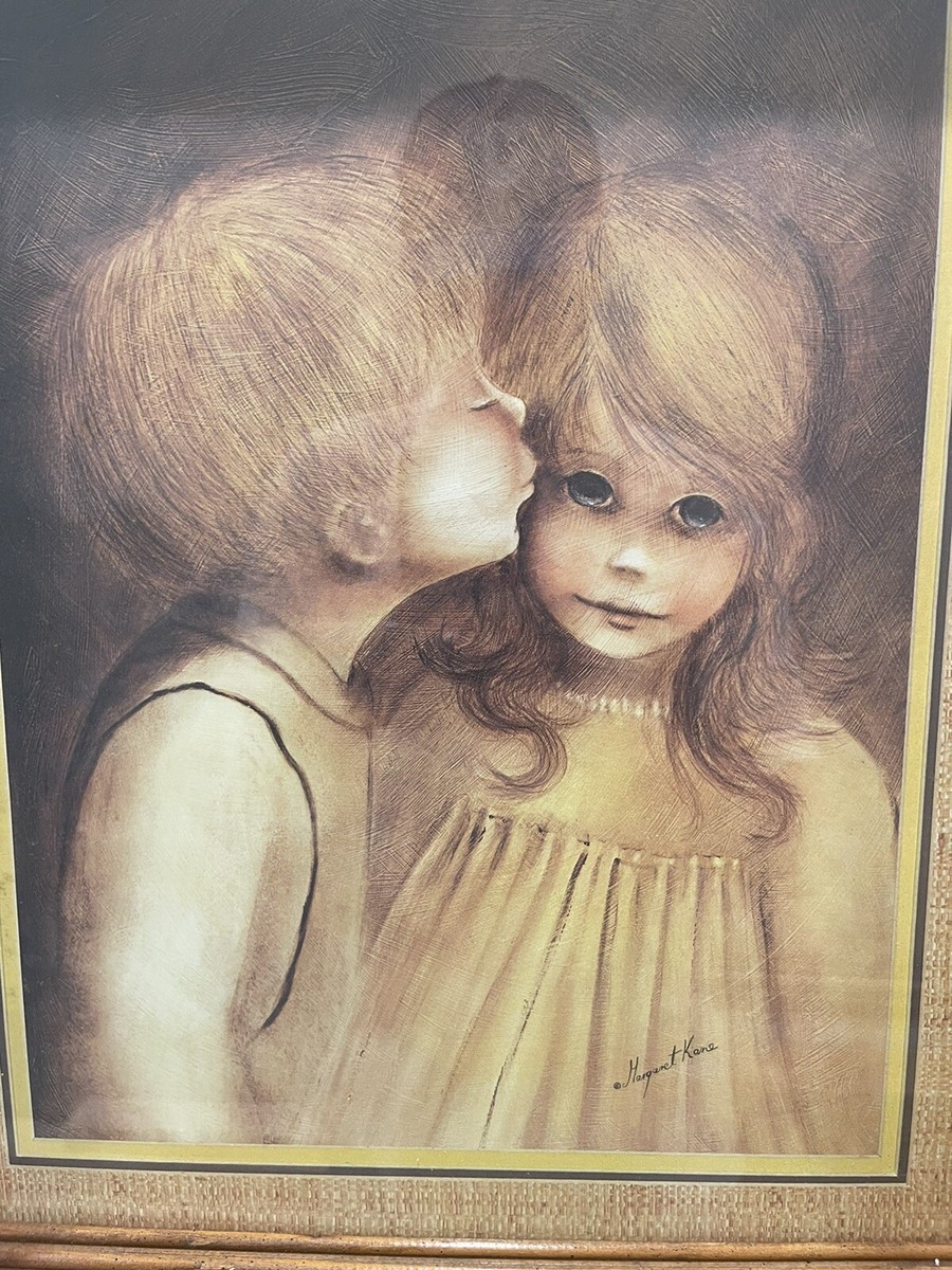 Margaret Keane 70s ヴィンテージ　ポスター 額付「ALONE」 Margaret Keane 70s ヴィンテージ ポスター 額付「ALONE」