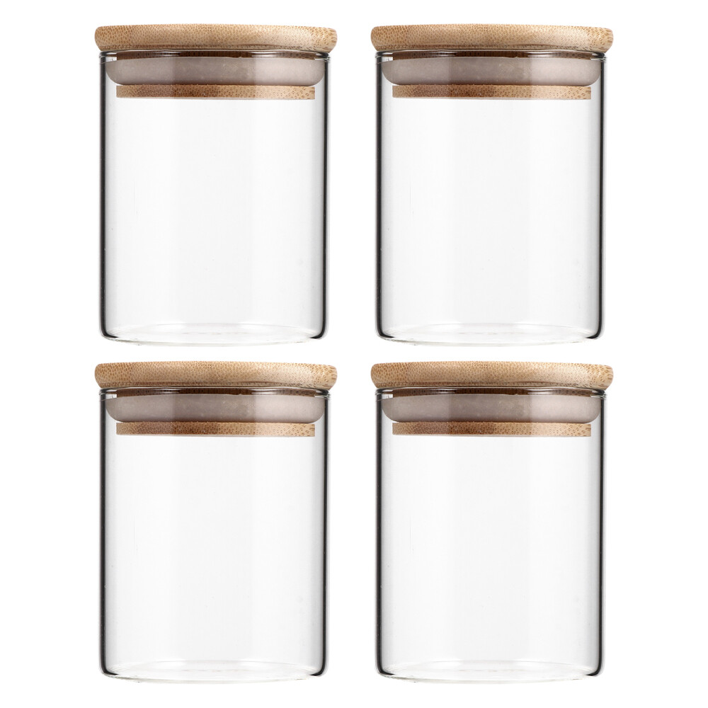4-Piece Clear Glass Airtight Food Storage Jars for Kitchen