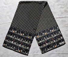 GENTS SCARF VINTAGE AUTHENTIC STREET ONE FLORAL ART FOUR LEAF CLOVERS LONG MEN