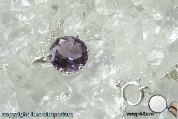 Amethystcollier*Silbercollier Collier in aus 925 Silber mit Amethyst Länge 43 cm - Bild 3 von 4