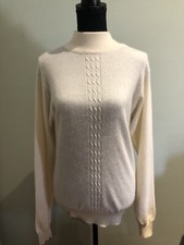 100 ladies cashmere pull over sweater color white