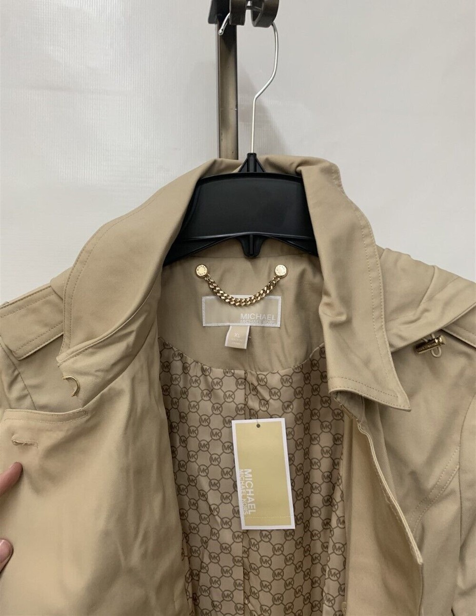 ★COOR★ Gauntlet sleeve mac coat (khaki) Michael Kors Women's Khaki Long Sleeve Cotton Blend Belted