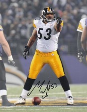MAURKICE POUNCEY  PITTSBURGH STEELERS  ACTION SIGNED 8x10