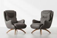 Wohnzimmer Set Modern Grau Designer-BergèRe Komfortabel Minimalismus