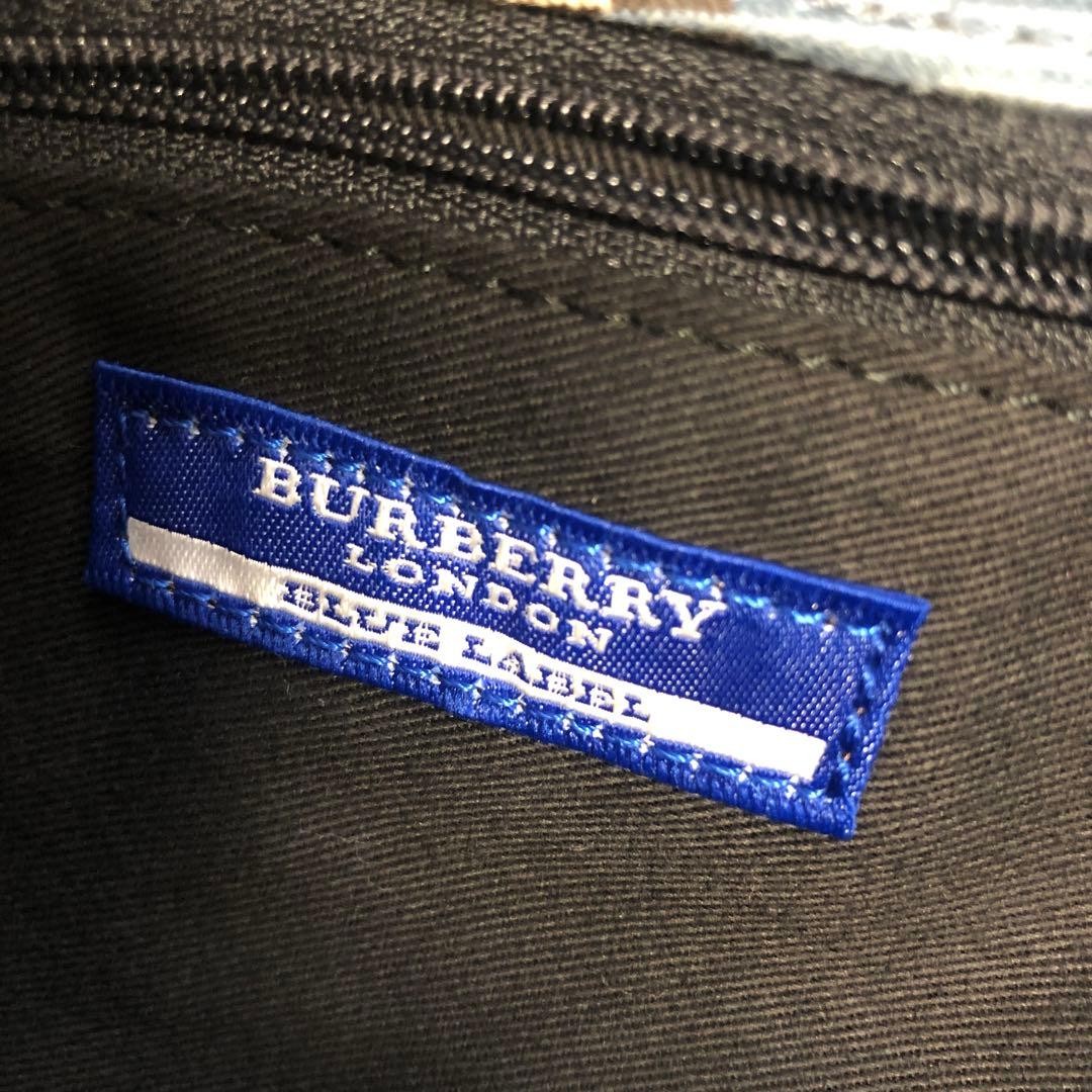 Burberry Blue Label Blue Check Cloth Square Tote Bag Handbag Canvas Bag New thumbnail 17