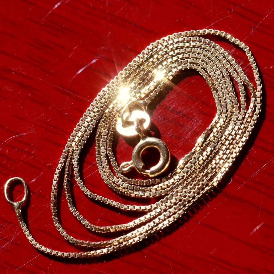 Collar Oro Amarillo 14k Italiano 18.0" Caja Eslabón Cadena Vintage 1.45gr UnoAerre Foto 2 de 4