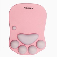 Cat Paw Mouse Pad With Wrist Support Cushion Soft Silicone Ergonomic Cute