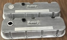 Vintage Finned Polished Holley Bbc Valve Covers Nice 396 427 464 502 572