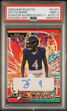 2023 LEAF ECLECTIC FLASH OF COLOR AUTOS #FCZF1 ZAY FLOWERS 1/1 PSA 9 AUTO 10