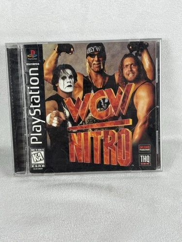 WCW Nitro PS1 PlayStation 1 Black Label w/ Manual Complete Read