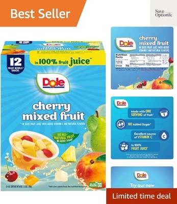 Cherry Mixed Fruit Fruit Bowls Snack in 100% Fruit Juice 12 - 4 oz Cups
