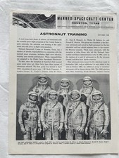 NASA Astronaut Training Fact Sheet 290 1966 Gemini Mercury Apollo Original