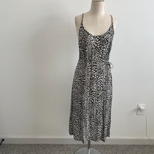 Intimately Free People Dress Women S Black Midi Wrap Animal Print  Whimsigoth