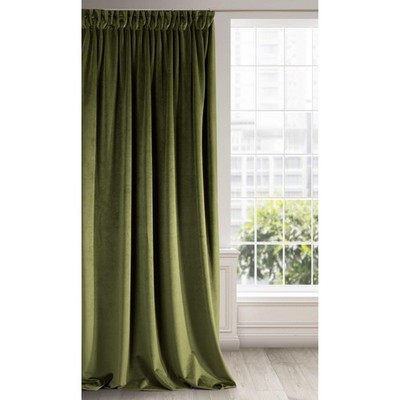 RIA opaque velvet curtain with curling ribbon 1 piece Plain Thermal Curtain, Ve...