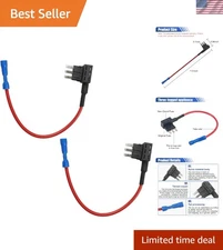 2PCS Compact 40A Car Fuse Tap Adapters - Essential for Vehicle Modifications