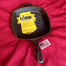 LODGE CAST IRON, 26 CM SQUARE CAST IRON GRILL PAN
