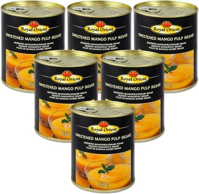 ROYAL ORIENT Mango Püree KESAR (6x 850g) | Mango Pulp | Gesüßtes Mangofruchtmark