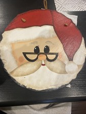 Handbemalter Weihnachtsmann auf Schiefer