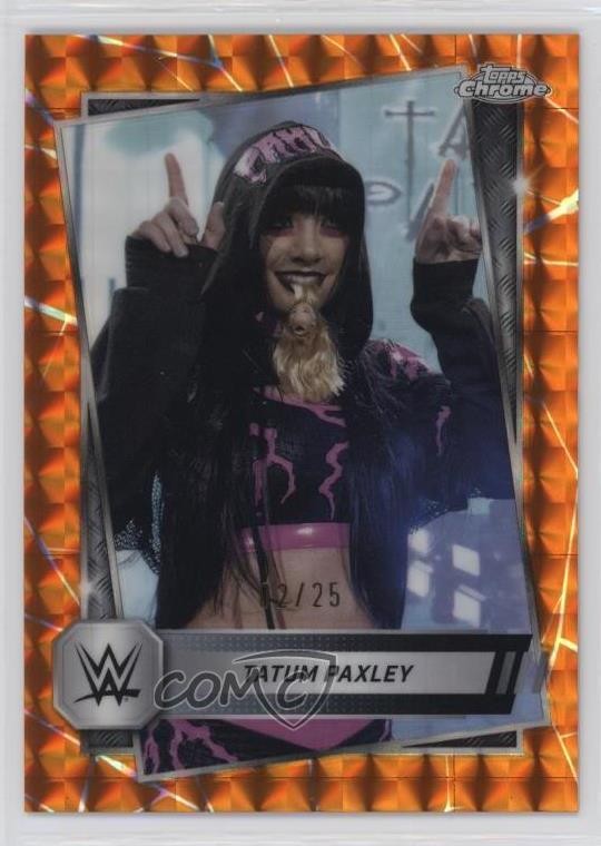 2025 Topps Chrome WWE Orange Geometric Refractor 2/25 Tatum Paxley #105
