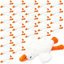 30 Pcs Goose Keychains Stuffed,Classic Style,White