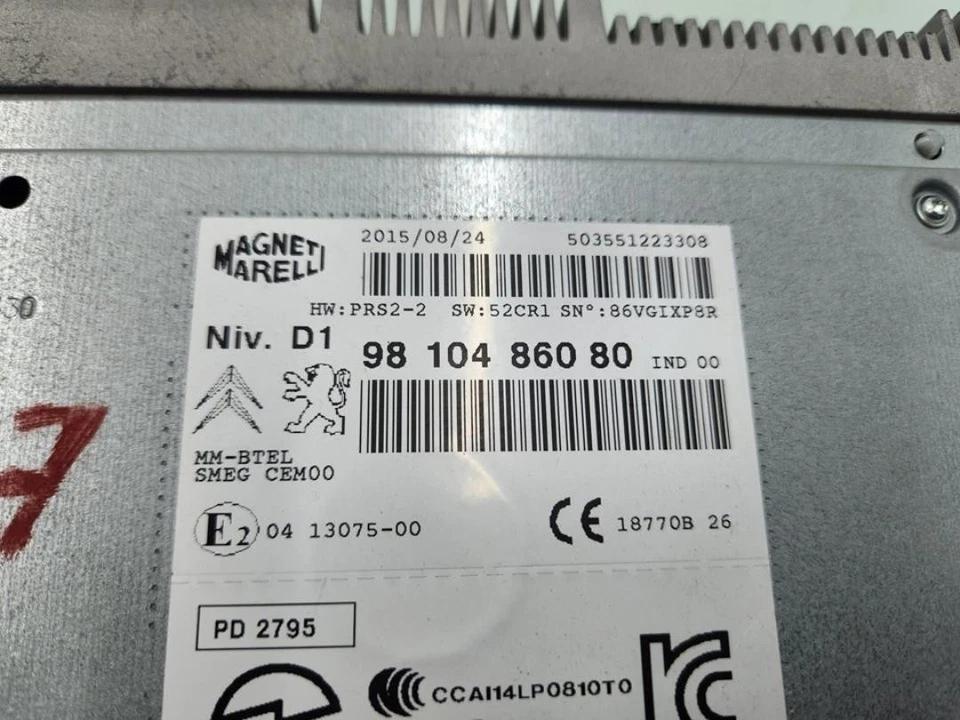 9810486080 Sistema Navegacion Gps para CITROEN C4 PICASSO/SPACETOURER 20 120686 - Imagen 2 de 4