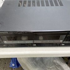Kenwood KX-96w Stereo Double Dual Cassette Reverse Player TURNS ON PARTS ONLY