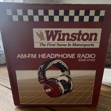 Winston AM/FM Headphone Radio HP-10000 Solid State Red Black Rotary Controls