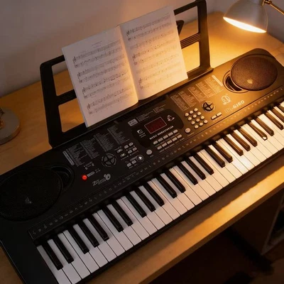 61 Key Electronic Keyboard Piano Full Size Electric Digital Piano w/ Microphone