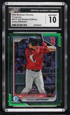 2024 Bowman Chrome Prospects Green Refractor 54/99 Roman Anthony CGC 10 1v3