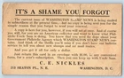1933 Washington Stamp News Subscribers C E Nickles Washington DC Postal Card