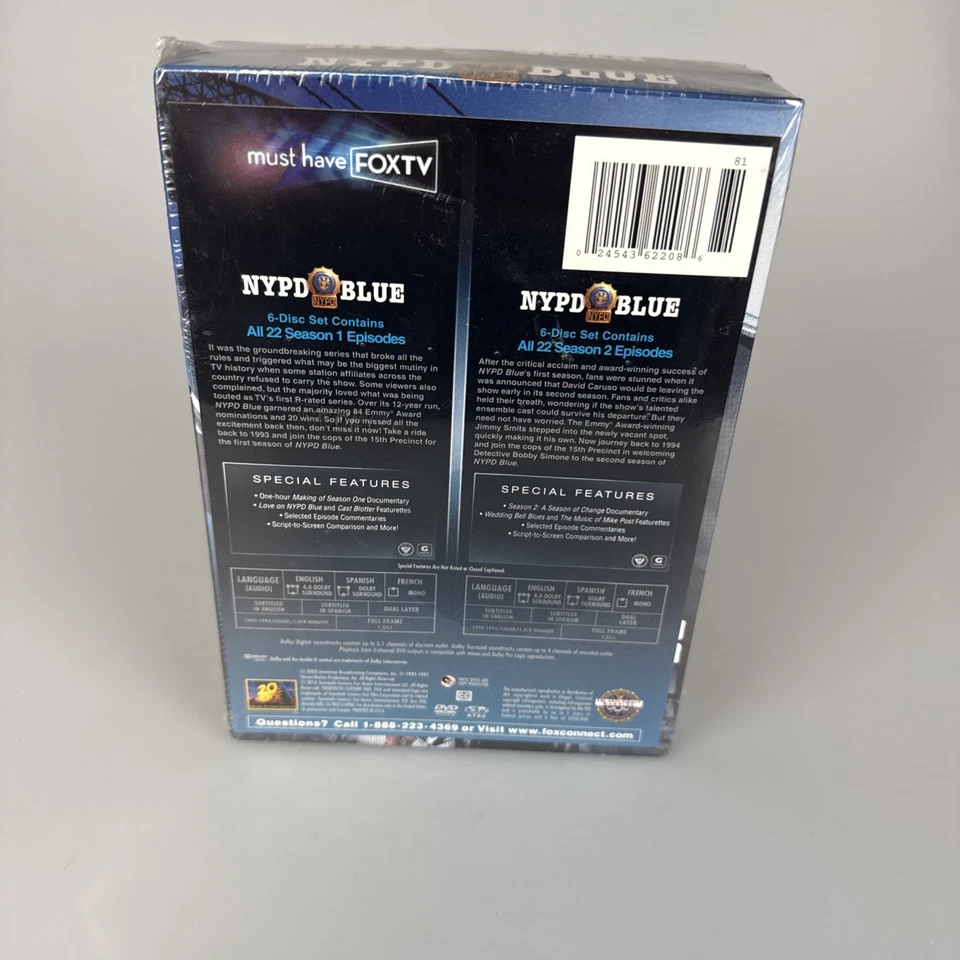 NYPD Blue TV Show Double Pack, Seasons 1 & 2 DVD Brand New - Image 2 of 4