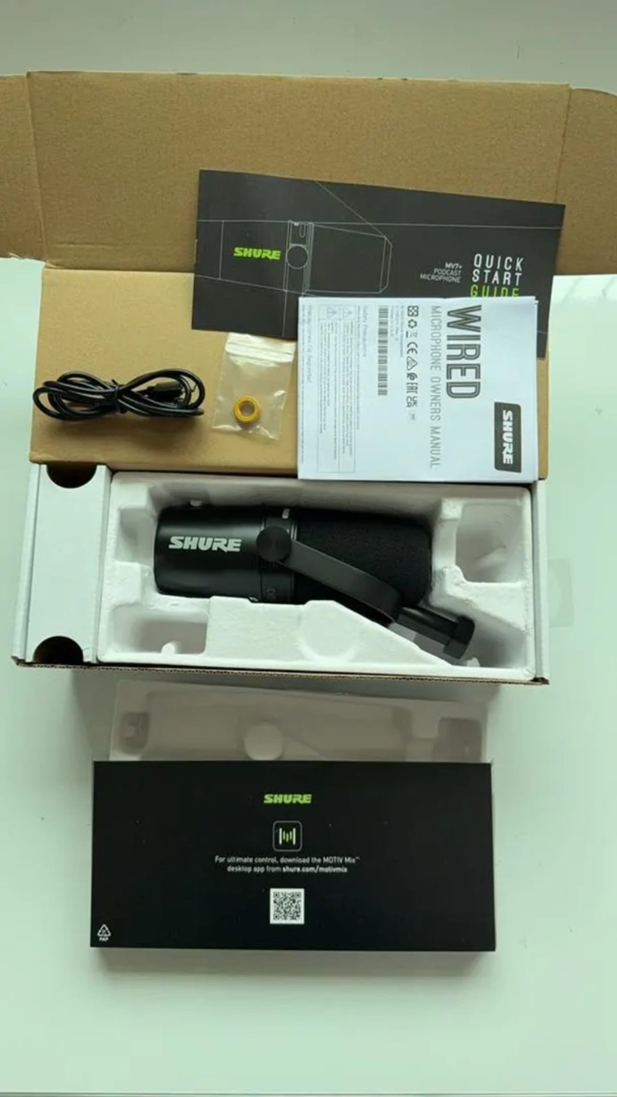 Shure MV7+ Podcast Microphone LED — Hybrid USB-C and XLR Dynamic - FREE P&amp;P