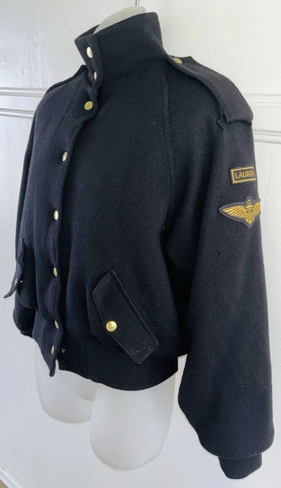 Chaqueta de bombardero vintage años 80 Ralph Lauren de lana militar Thinsulate garra cremallera talla M Foto 2 de 4