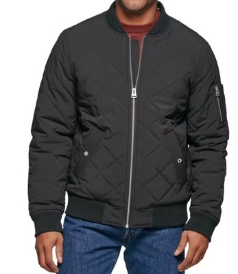Levi's Size Small Mens Diamond Quilted Bomber Jacket Classic Fit Black