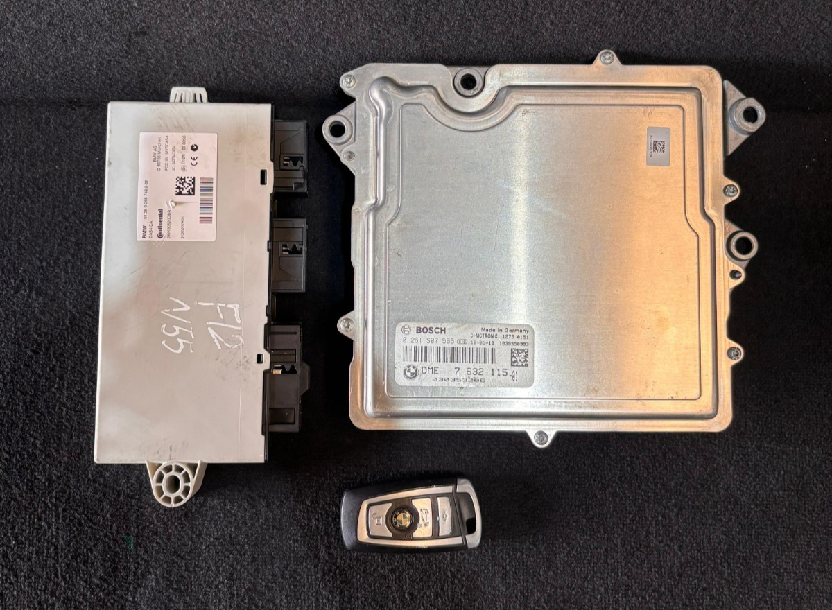 BMW F12 640I N55 ENGINE CONTROL MODULE ECU SET WITH KEY  OEM - 7632155