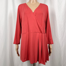 Blusa J.Jill Para Mujer Grande Rosa Colección Wearever Cardinal Imitación Envoltura Sobrepelliz