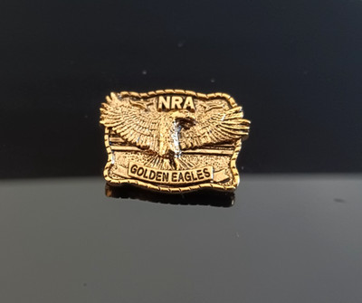 NRA Golden Eagles Lapel Pin Gold Tone Eagle Made in USA H