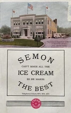 1924 New Haven Connecticut Semon Ice Cream Print Ad