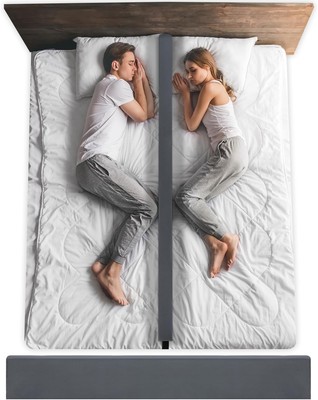 ROYALAY Bed Divider for Co Sleeping Adults, 71'' Extra Long 71''x3.1''x9'', Grey 