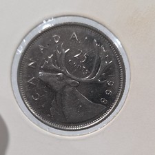 Canada 25 Cents 1968 Nickel Circulated Coin Queen Elizabeth II Caribou KM# 68