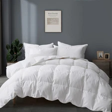 All Season White Goose Feather Down Comforter Duvet Insert