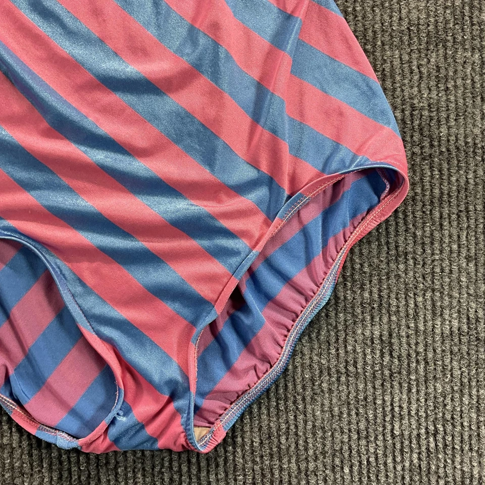 Vintage Lands' End Swimsuit One Piece Womens 16 Pink Blue Ruffle Made USA 90s - Image 2 of 4
