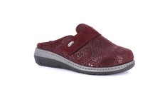 CE0467 GRUNLAND DASA REMOVABLE FOOTBED SLIPPER CLOSED IN CLOTH WITH REGO WINE