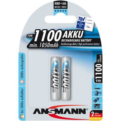 ANSMANN Akku ''SuperPower'' NiMh Micro AAA HR03 1,2V 1100mAh 2er-Blister