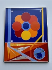 VINTAGE ABSTRACT PAINTING GEOMETRIC CUBISM MODERNISM ROY MCKENZIE ORIGINAL RARE