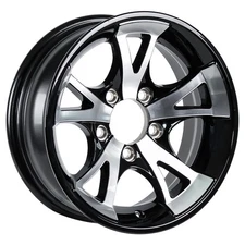 eCustomrim Aluminum Trailer Wheel 13X5 13 X 5 5 Lug 4.5 Center A1411 Black Rim